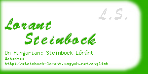 lorant steinbock business card